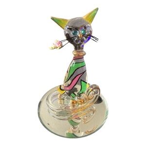 Glass Baron "Cool Cat" Crystal Figurine w/ Swarovski Elements